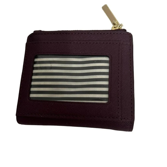 Kate Spade Perforated Cameron Street Burgandy Barrel Pocketbook & Billfold - Picture 14 of 16